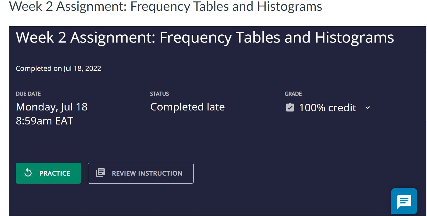 week 2 assignment frequency tables